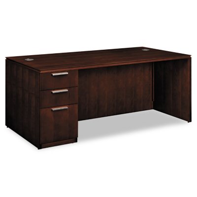 HON - Arrive Wood Veneer Series Single Pedestal Desk