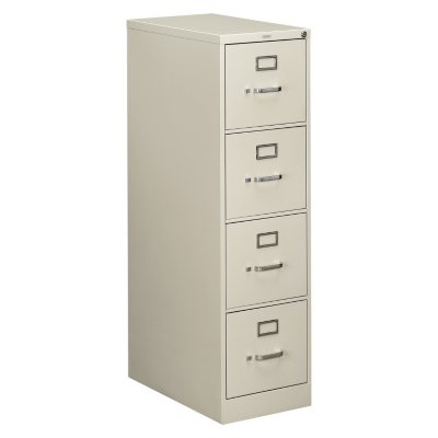 HON - 510 Series Vertical File Cabinet, 4-Drawer, Full-Suspension, Letter, 25" Depth - Light Gray