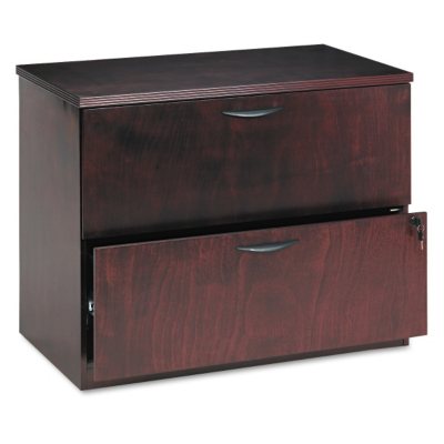 basyx by HON - BW Veneer Series Lateral File Pedestal, 2-Drawer, 36¼" Width -  Mahogany