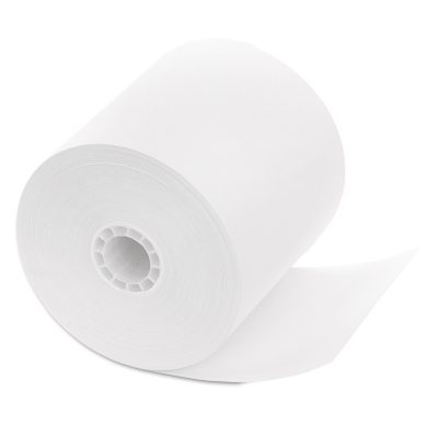 PM Company - Single-Ply Cash Register/POS Rolls, 3-1/4" x 240 ft., White - 5/Pack
