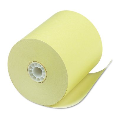 PM Company - Single-Ply Thermal Cash Register/POS Rolls, 3-1/8" x 230 ft., Canary - 50/Carton