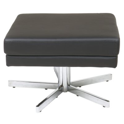 Avenue Six Yield Ottoman - Black Faux Leather