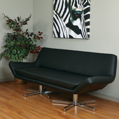 Avenue Six Yield 72" Loveseat - Black Vinyl