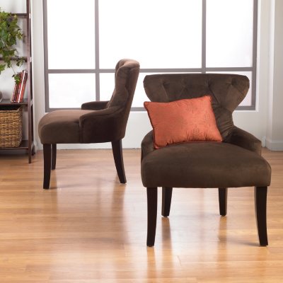 Avenue Six Curves Hourglass Chair - Chocolate Velvet