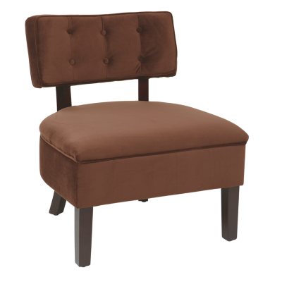 Avenue Six Curves Button Chair - Chocolate Velvet