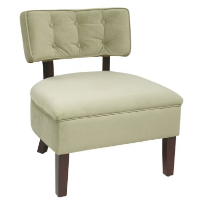 Avenue Six Curves Button Back Chair - Spring Green Velvet