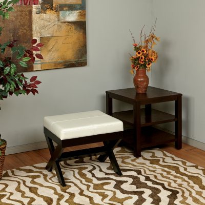 OSP Designs X-Leg Ottomans - Cream