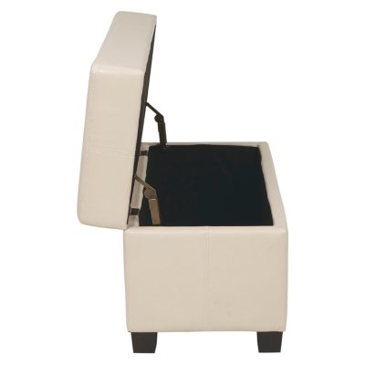 OSP Designs Metro Cream Faux Leather Storage Ottoman/Chest