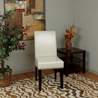 OSP Designs Parsons Dining Chair with Nail Heads - Cream