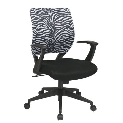 Office Star Mesh Chair Cover for Screen-Back Task Chair - Zebra Print