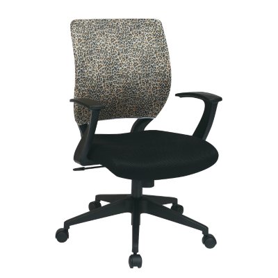 Office Star Mesh Chair Cover for Screen-Back Task Chair - Leopard Print