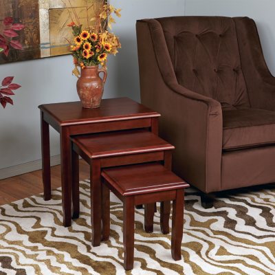 OSP Designs Merlot Collection Nesting Tables - Merlot Finish - 3 pc.