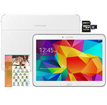 10.1" Galaxy Tab 4 - 16gb White W/ White Cover, 16gb Microsd Memory Card And Home App Suite Deluxe S