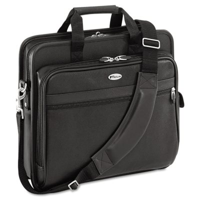 Targus Leather Laptop Case - Black - 15" x 5-3/8" x 13-1/2"