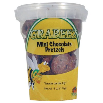 GRABEEZ Mini Chocolate Pretzels (3.25 oz. cups, 12 ct.)