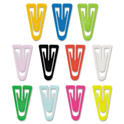 Advantus Paper Clips, Plastic, Medium Size, Assorted Colors, 500/Box