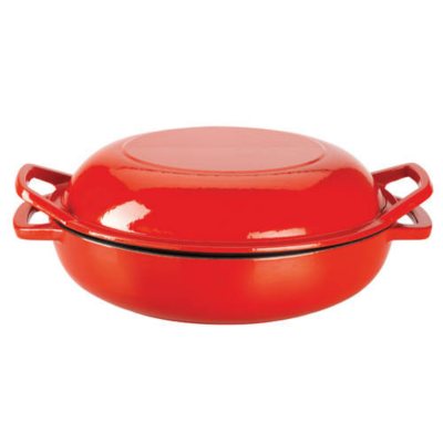 Porcelain Cast Iron Casserole - Red - 4.86 qt.