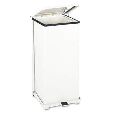 Rubbermaid Defenders Biohazard Step Can - White - 24 Gallon