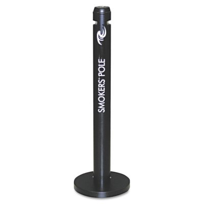 Rubbermaid Commercial - Smoker's Pole, Round, Steel -  Black