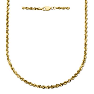 22" Glitter Rope Chain in 14K Yellow Gold