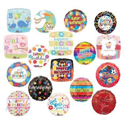 All Occasion 18" Foil Balloon Assortment - 102 ct.