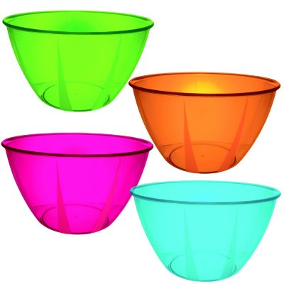 160 oz. Hard Plastic Bowls - Various Colors - 12 ct.