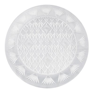 Clear Diamond Cut Round Food Trays - 13" or 16" - 12 pk.