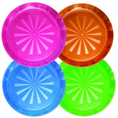 12" or 16" Hard Plastic Trays - Various Colors - 12 ct.