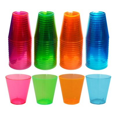 Assorted Neon Plastic Shot Cups, 2 oz. - 600 Cups
