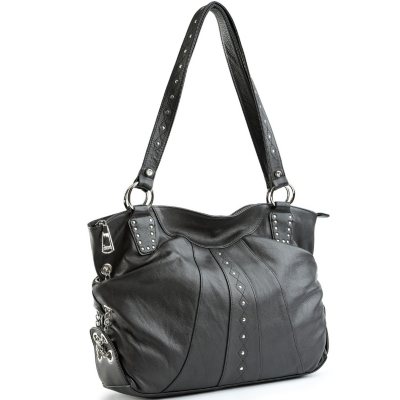 Allison Scott Leather Stephanie Studded Tote - Black