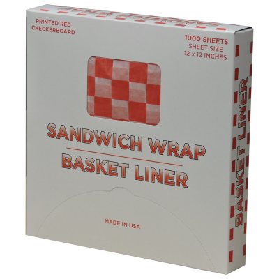 Red Checkered Basket Liner & Food Wrap (1000ct.)
