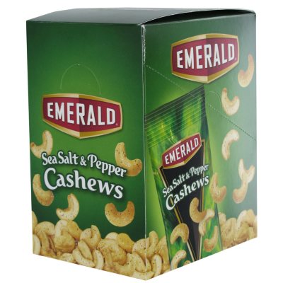 Emerald Sea Salt and Pepper Cashews - 1.5 oz. Bag - 12 ct.