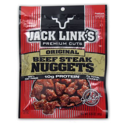 Jack Link's Original Beef Steak Nuggets Peg Bag - 3.25 oz. Bag - 8 ct.