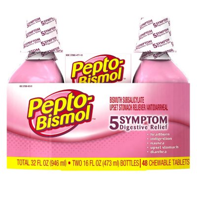 UPC 301490370483 product image for Pepto-Bismol, Original (16 oz, 2 pk + 48 ct. Chewable tablets) | upcitemdb.com