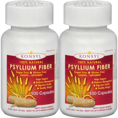 UPC 302241847803 product image for Konsyl Natural Psyllium Fiber (100 capsules, 2 pk.) | upcitemdb.com