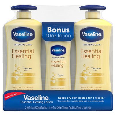 UPC 305210233102 product image for Vaseline Intensive Care Body Lotion Essential Healing (20.3 oz. each, 2 pk. + 10 | upcitemdb.com