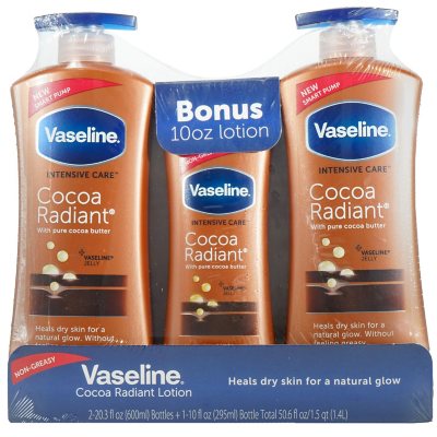 UPC 305210611108 product image for Vaseline Cocoa Radiant Lotion, with Pure Cocoa Butter (20.3 fl, oz, 2pk. + 10 fl | upcitemdb.com