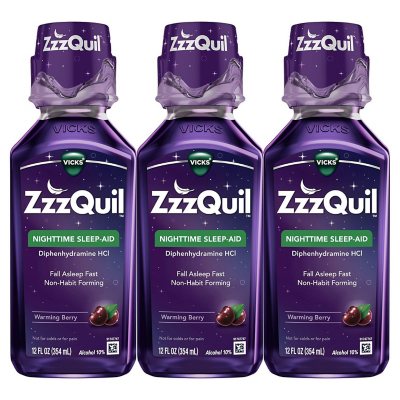 UPC 323900015319 product image for ZzzQuil Nighttime Sleep-Aid Liquid Berry Flavor (12 fl. oz, 3 pk.) | upcitemdb.com
