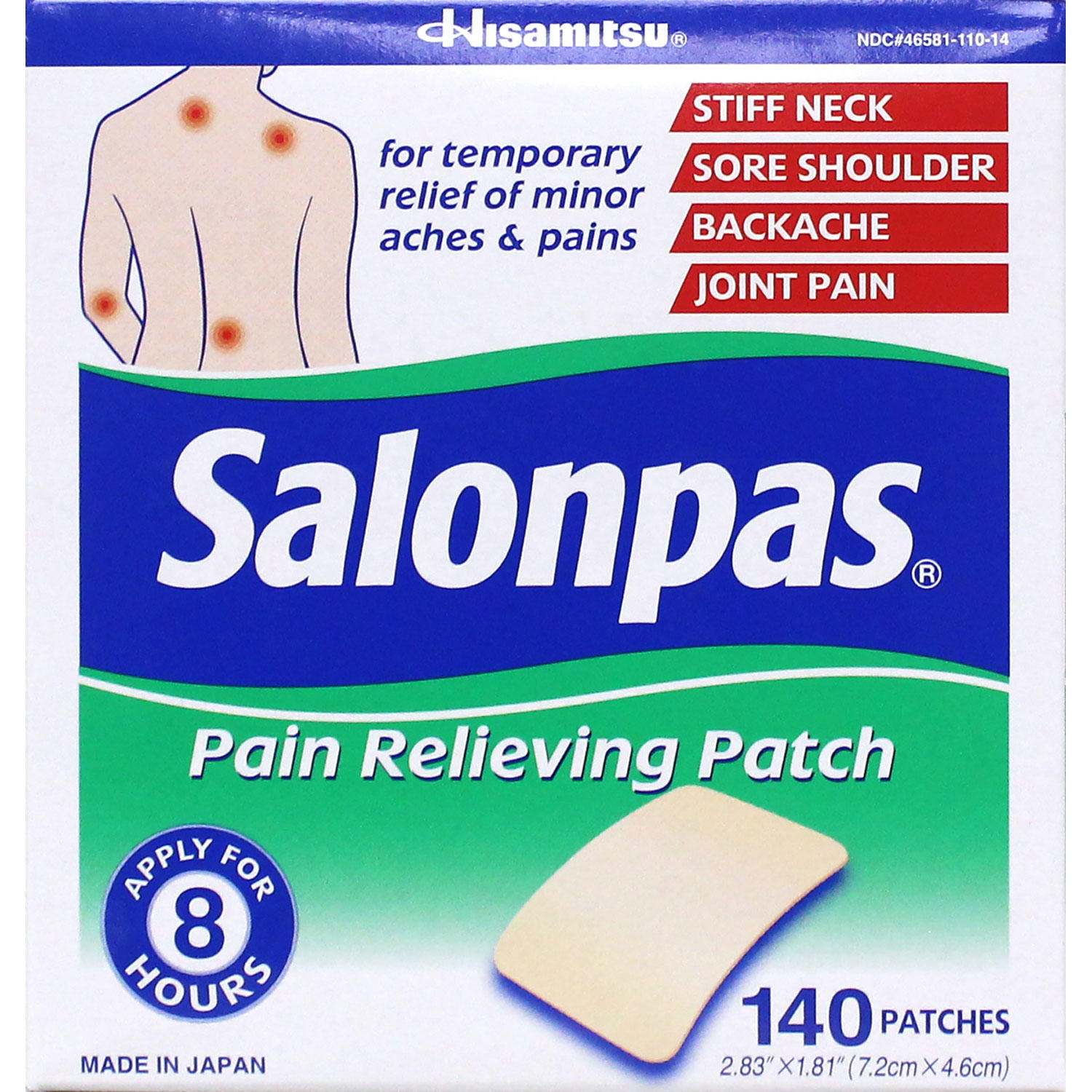 UPC 346581110142 product image for Salonpas Pain Relieving Patch (140 ct.) | upcitemdb.com