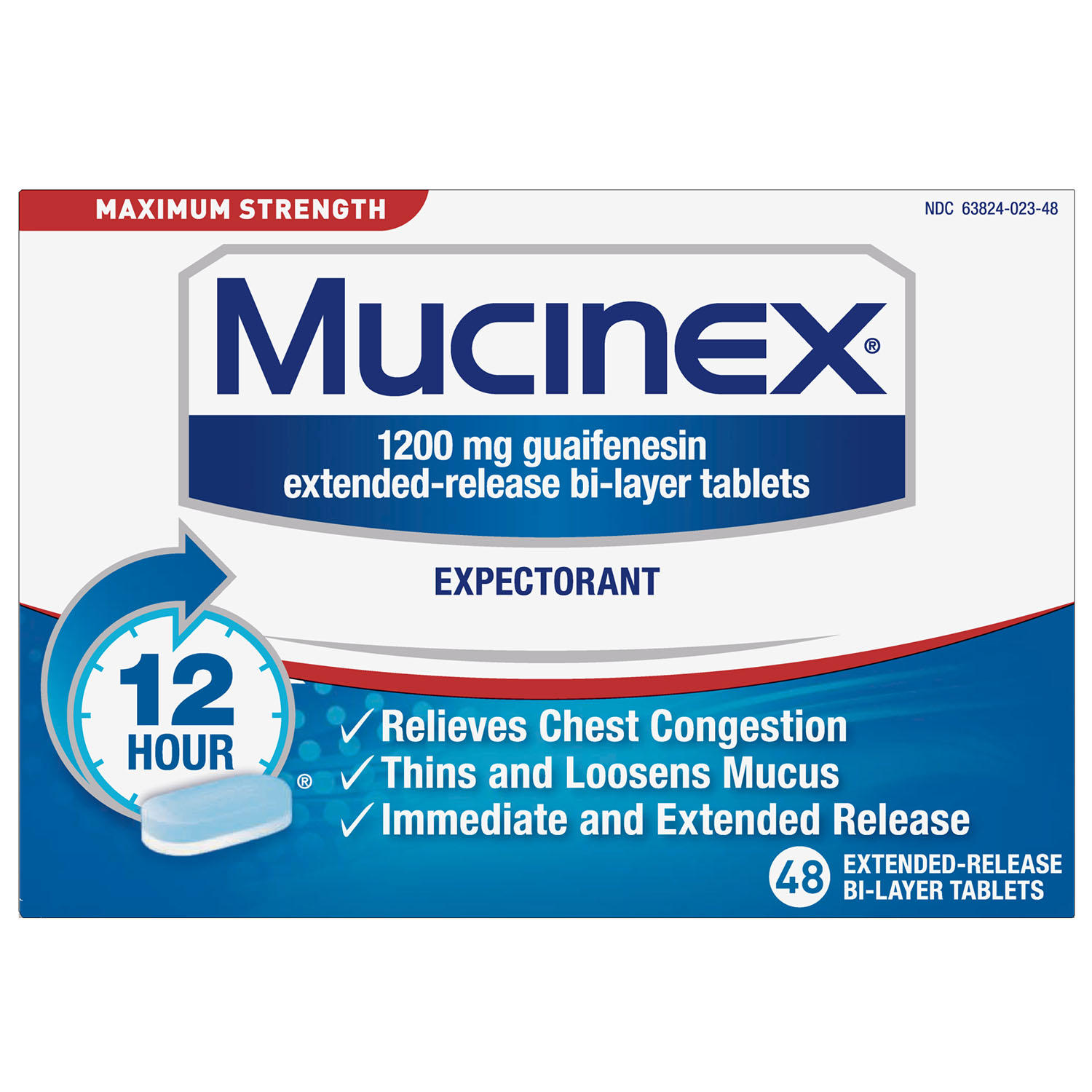 UPC 363824023489 product image for Mucinex 12 Hr Max Strength Chest Congestion Expectorant Tablets (48 ct.) | upcitemdb.com