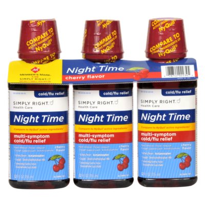 Simply Right Night Time Multi-Symptom Cold/Flu Relief - 12 oz. - 3 pk.
