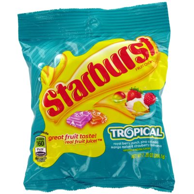 Starburst Tropical Fruit - 7.2 oz. Bag - 12 ct.