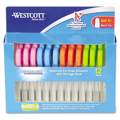 Westcott® 5" Pointed Soft Handle Scissors with Microban Protection, 12/Pack