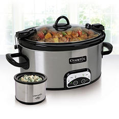 Quart Crock Pot Travel and Serve with Little Dipper Warmer