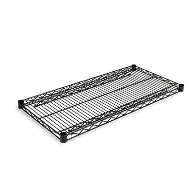 Alera - Extra Shelves for Wire Shelving Units, 36 x 18", Black - 2 Pack