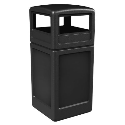 Commercial Zone Square Trash Can with Dome - Black - 38 gal.