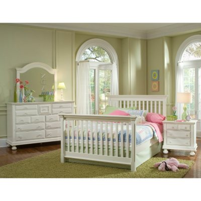 Hamilton Collection Crib Bed Rail Converter Kit  - Rubbed White