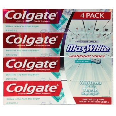 UPC 035000765147 product image for Colgate MaxWhite Toothpaste, Crystal Mint (7.8 oz, 4 pk.) | upcitemdb.com