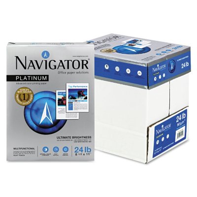 Navigator - Platinum Paper, 99 Brightness, 8-1/2 x 11, White - 2500/Carton