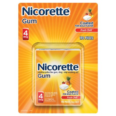 NICORETTE GUM 4 MG FRUIT CHILL 190CT - Sam's Club